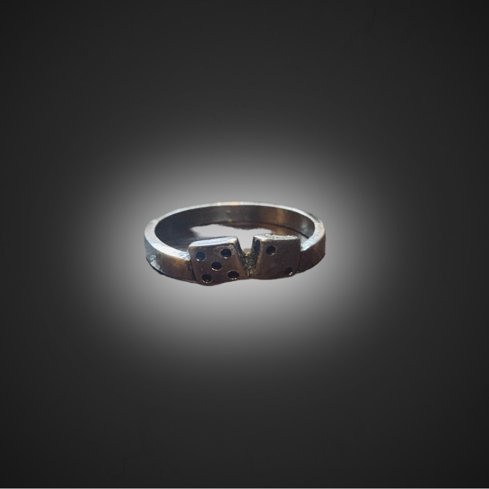 Punk Rock // Goth - Dice Charm Ring Size: 7 - Picture 1 of 3